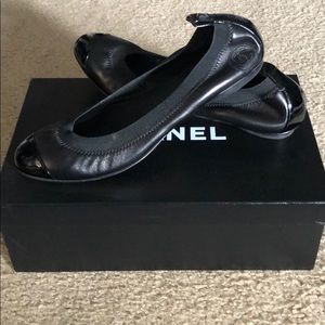 Chanel Patent Toe Ballet Flats